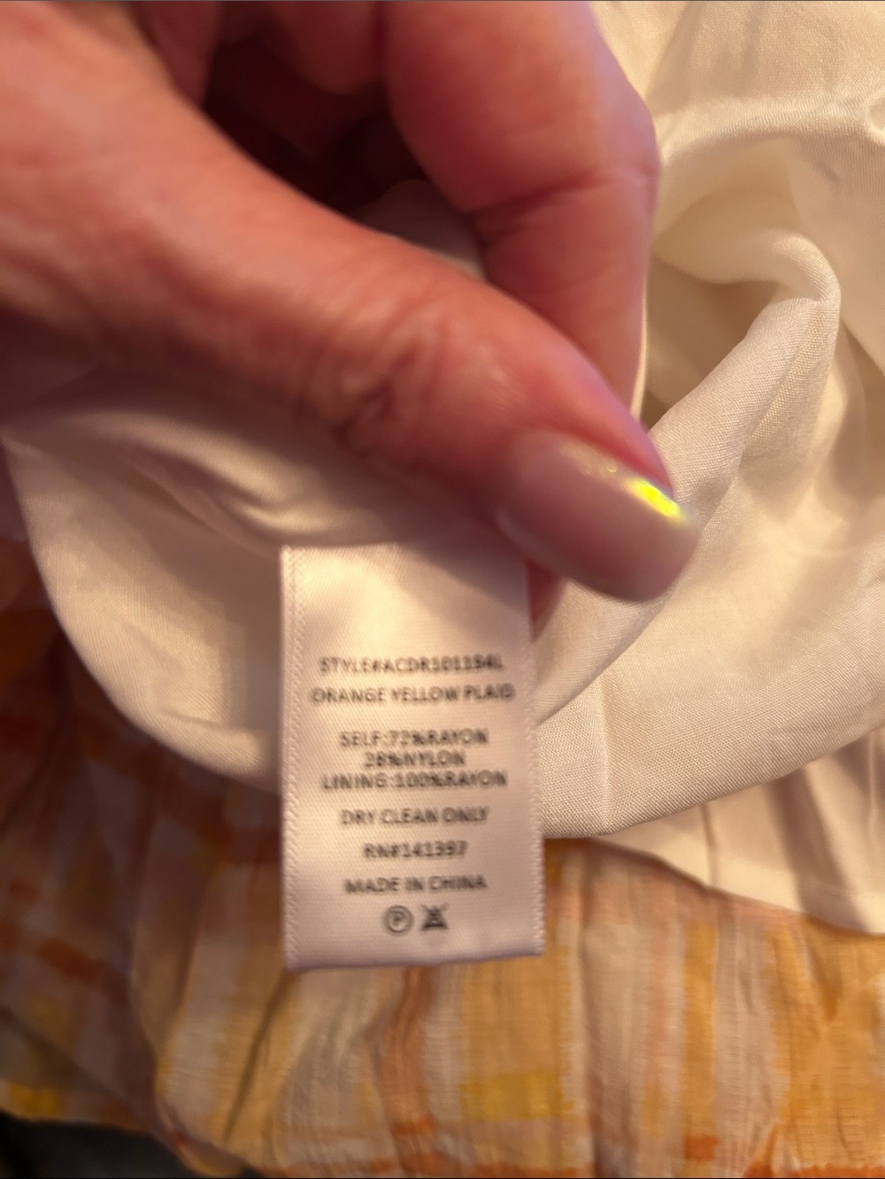 ASTR The Label Yellow Plaid Puff Sleeve Tiered Open Back Midi Dress Cottage M - Picture 8 of 9